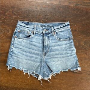 American Eagle Outfitters Blue Jean Shorts Distressed High-Waisted